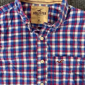 Hollister Plaid Shirt Mens M‎ Long Sleeve Button Down Casual Y2K Preppy